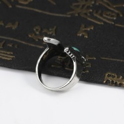 Retro ring - eagle with blue stone