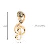 Gold music note / microphone - broochBrooches