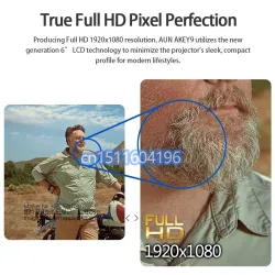 AUN AKEY9S - LED HD-projektor - Android - Bluetooth - WIFI - 4K - 1080P
