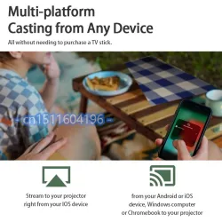 AUN AKEY9S - LED HD-projektor - Android - Bluetooth - WIFI - 4K - 1080P