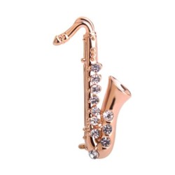Golden kristall saxofon - brosch