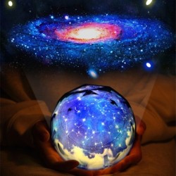 LED-lampor projektor - nattlampa - roterbar - stjärnhimmel - konstellation - jorden - universum