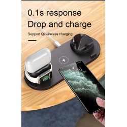 Trådlös laddare - snabbladdningsställ - för iPhone - Apple Watch - AirPods