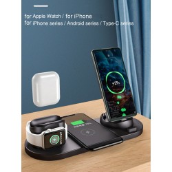 Trådlös laddare - snabbladdningsställ - för iPhone - Apple Watch - AirPods