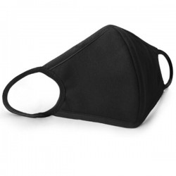 Återanvändbar skyddande ansiktsmask - bomull - svart - med mönster