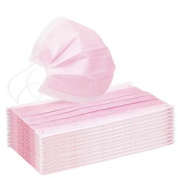 Skyddande mun/ansiktsmask - engångs - antibakteriell - rosa