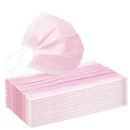 Skyddande mun/ansiktsmask - engångs - antibakteriell - rosa