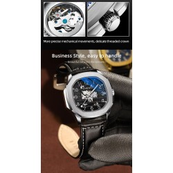 CHENXI - automatic mechanical Quartz watch - waterproof - skeleton design - gold / blackWatches