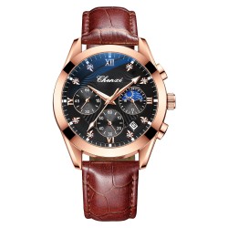 CHENXI - sports Quartz watch - waterproof - leather strap - brown / blackWatches