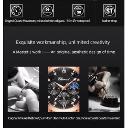 CHENXI - sports Quartz watch - waterproof - leather strap - brown / blackWatches