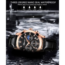 CHENXI - sports Quartz watch - waterproof - leather strap - brown / blackWatches