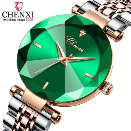 CHENXI - luxury Quartz watch - rose gold - stainless steel - waterproof - greenWatches