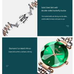 CHENXI - luxury Quartz watch - rose gold - stainless steel - waterproof - greenWatches