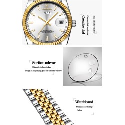 CHENXI - lyxig Quartz klocka - kronograf - dubbel kalender - vattentät - rostfritt stål