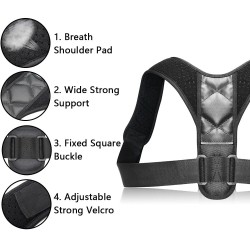 Justerbar ryggställningskorrigerare - rygg / rygg / axelstöd - stödbälte