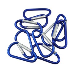 Metallkarbinhake - nyckelring - clip-lock spänne - D-form - 10 stycken