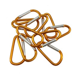 Metallkarbinhake - nyckelring - clip-lock spänne - D-form - 10 stycken