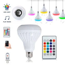 Smart RGB / LED-lampa - dimbar - med Bluetooth-högtalare - fjärrkontroll - E27 - 12W
