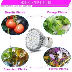 LED-lampa - växtodlingsljus - fullt spektrum - hydroponisk - E27 - 10W - 30W - 50W - 80W