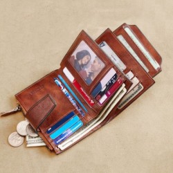 Vintage multifunction wallet - RFID protection - genuine leatherWallets