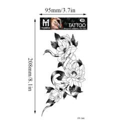 Svarta rosor / blommor - tillfällig tatuering - klistermärke