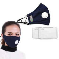 Skyddande ansikts-/munansiktsmask - PM25 aktivt kolfilter - luftventil