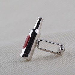Vinglas / flaska - silver manschettknappar