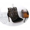 High heel ankle boots - cut out design - with rivets / zipperHigh heels