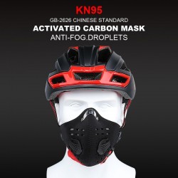 Skyddande ansikts-/munmask - KN95 - med PM25-filter - luftventil - antibakteriell