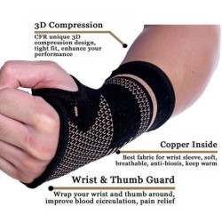 Professionellt armband - elastisk handske - tryck - smärtlindring - kopparfiber