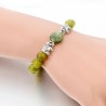 Gröna naturstenspärlor / silverelefant - armband
