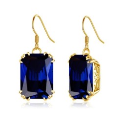 Luxury gold earrings with blue sapphireEarrings