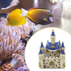 Mini vit-blått slott - akvariedekoration