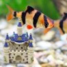 Mini vit-blått slott - akvariedekoration
