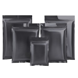 Matt black - aluminum foil bags - resealable - ziplock - 100 piecesStorage Bags