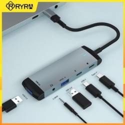 5 i 1 HUB - Typ-C - USB 2.0 / 3.0 - 3,5 mm jack - splitter - adapter