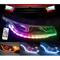 RGB-ljus - bil DRL-ljus - färgglad LED-remsa - vattentät - 2 st