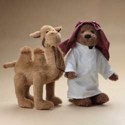 Arabisk stil nallebjörn - med kamel - plyschleksak