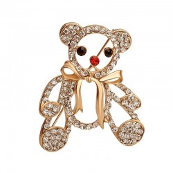 Crystal Christmas teddy bear - broochBrooches