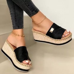 Fashionabla sandaler med hög plattform - flip flops
