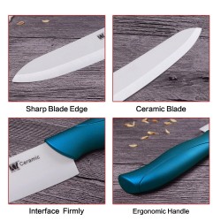 Keramiska knivar med lock / skalare - 4 stycken set