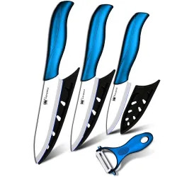 Keramiska knivar med lock / skalare - 4 stycken set