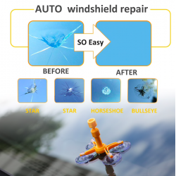 Bilvindruta reparation - för glas repor / sprickor - kit pro