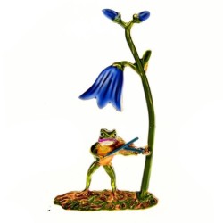 Playing violin frog / flower - broochBrooches