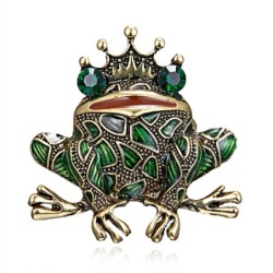 Crystal crowned frog - broochBrooches