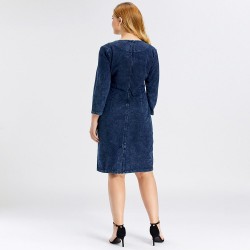 Knitted denim dress - plus sizeDresses