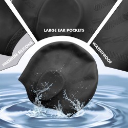 Silikonbadmössa - öron / långt hårskydd - vattentät