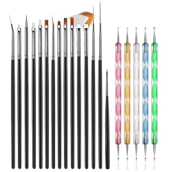 Nail art brushes - with dotting tools - setNail brushes