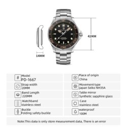PAGANI - automatic stainless steel watch - mesh strap - waterproof - orangeWatches