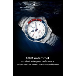 PAGANI - automatic stainless steel watch - mesh strap - waterproof - orangeWatches